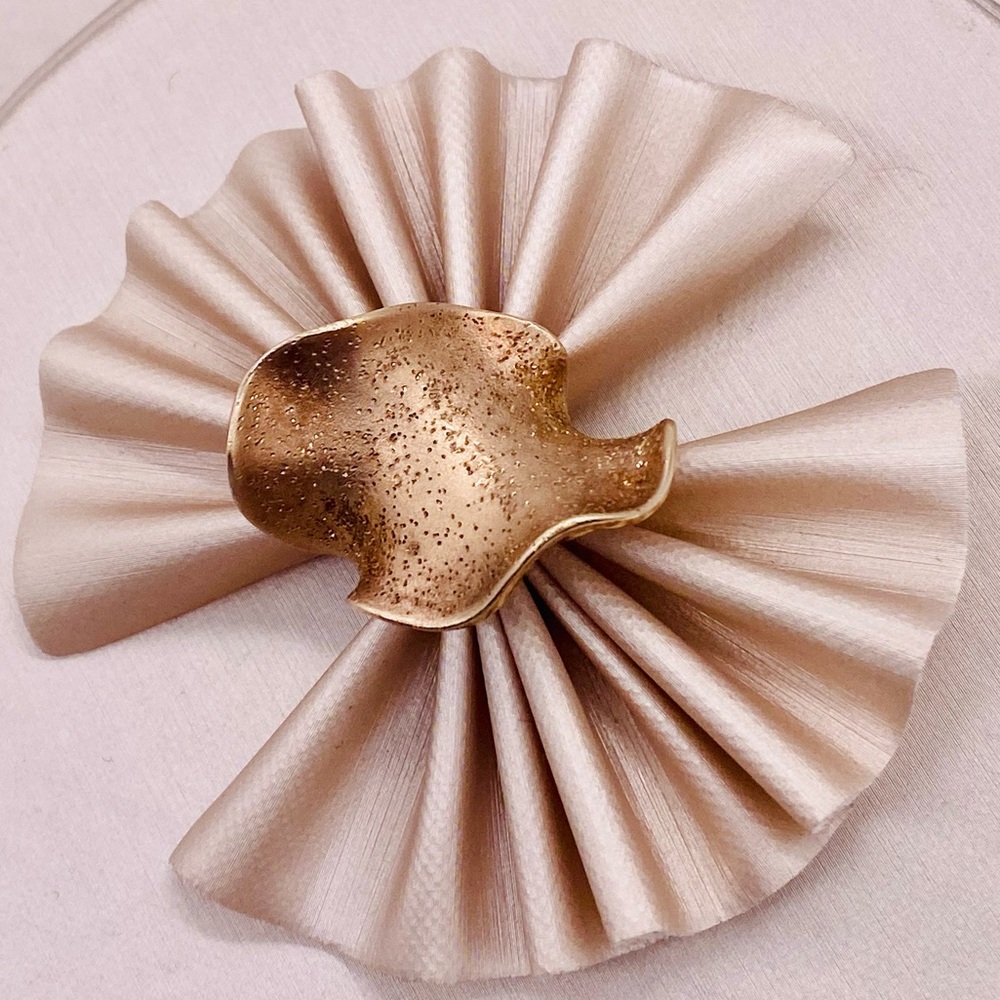 EUC Vicenza Silver 925 Diamond Finish Ruffle Ring